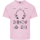 Headphones Patent Blueprint Dance Music DJ Kids T-Shirt Childrens Light Pink