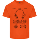Headphones Patent Blueprint Dance Music DJ Kids T-Shirt Childrens Orange