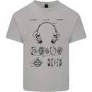 Headphones Patent Blueprint Dance Music DJ Kids T-Shirt Childrens Sports Grey