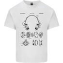 Headphones Patent Blueprint Dance Music DJ Kids T-Shirt Childrens White
