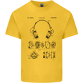 Headphones Patent Blueprint Dance Music DJ Kids T-Shirt Childrens Yellow