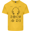 Headphones Patent Blueprint Dance Music DJ Kids T-Shirt Childrens Yellow