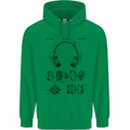 Headphones Patent Blueprint Dance Music DJ Mens 80% Cotton Hoodie Irish Green