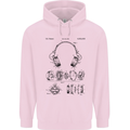 Headphones Patent Blueprint Dance Music DJ Mens 80% Cotton Hoodie Light Pink