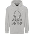 Headphones Patent Blueprint Dance Music DJ Mens 80% Cotton Hoodie Sports Grey