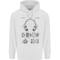 Headphones Patent Blueprint Dance Music DJ Mens 80% Cotton Hoodie White