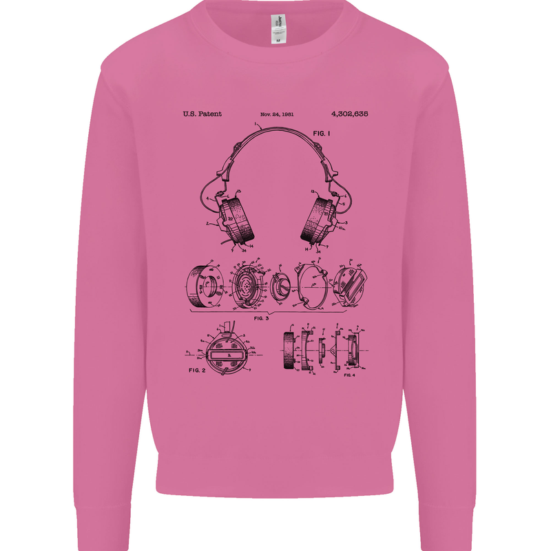 Headphones Patent Blueprint Dance Music DJ Mens Sweatshirt Jumper Azalea