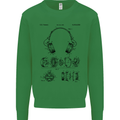 Headphones Patent Blueprint Dance Music DJ Mens Sweatshirt Jumper Irish Green