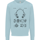 Headphones Patent Blueprint Dance Music DJ Mens Sweatshirt Jumper Light Blue