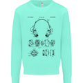 Headphones Patent Blueprint Dance Music DJ Mens Sweatshirt Jumper Peppermint