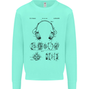 Headphones Patent Blueprint Dance Music DJ Mens Sweatshirt Jumper Peppermint
