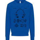Headphones Patent Blueprint Dance Music DJ Mens Sweatshirt Jumper Royal Blue