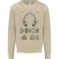 Headphones Patent Blueprint Dance Music DJ Mens Sweatshirt Jumper Sand