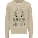 Headphones Patent Blueprint Dance Music DJ Mens Sweatshirt Jumper Sand