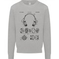 Headphones Patent Blueprint Dance Music DJ Mens Sweatshirt Jumper Sports Grey