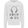 Headphones Patent Blueprint Dance Music DJ Mens Sweatshirt Jumper White