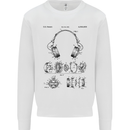Headphones Patent Blueprint Dance Music DJ Mens Sweatshirt Jumper White