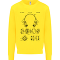 Headphones Patent Blueprint Dance Music DJ Mens Sweatshirt Jumper Yellow