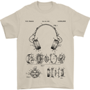 Headphones Patent Blueprint Dance Music DJ Mens T-Shirt 100% Cotton Sand