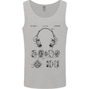 Headphones Patent Blueprint Dance Music DJ Mens Vest Tank Top Sports Grey