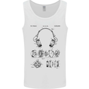 Headphones Patent Blueprint Dance Music DJ Mens Vest Tank Top White