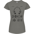 Headphones Patent Blueprint Dance Music DJ Womens Petite Cut T-Shirt Charcoal