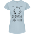 Headphones Patent Blueprint Dance Music DJ Womens Petite Cut T-Shirt Light Blue