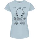Headphones Patent Blueprint Dance Music DJ Womens Petite Cut T-Shirt Light Blue