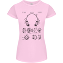 Headphones Patent Blueprint Dance Music DJ Womens Petite Cut T-Shirt Light Pink