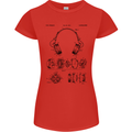 Headphones Patent Blueprint Dance Music DJ Womens Petite Cut T-Shirt Red
