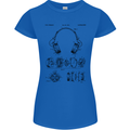 Headphones Patent Blueprint Dance Music DJ Womens Petite Cut T-Shirt Royal Blue