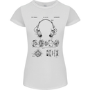 Headphones Patent Blueprint Dance Music DJ Womens Petite Cut T-Shirt White