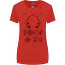 Headphones Patent Blueprint Dance Music DJ Womens Wider Cut T-Shirt Red