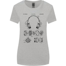 Headphones Patent Blueprint Dance Music DJ Womens Wider Cut T-Shirt Sports Grey