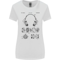 Headphones Patent Blueprint Dance Music DJ Womens Wider Cut T-Shirt White