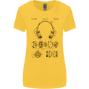 Headphones Patent Blueprint Dance Music DJ Womens Wider Cut T-Shirt Yellow