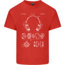 Headphones Patent Blueprint Music DJ Dance Kids T-Shirt Childrens Red