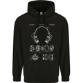 Headphones Patent Blueprint Music DJ Dance Mens 80% Cotton Hoodie Black