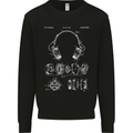 Headphones Patent Blueprint Music DJ Dance Mens Sweatshirt Jumper Black