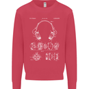 Headphones Patent Blueprint Music DJ Dance Mens Sweatshirt Jumper Heliconia
