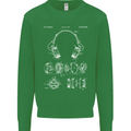 Headphones Patent Blueprint Music DJ Dance Mens Sweatshirt Jumper Irish Green