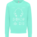 Headphones Patent Blueprint Music DJ Dance Mens Sweatshirt Jumper Peppermint