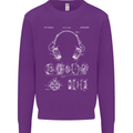 Headphones Patent Blueprint Music DJ Dance Mens Sweatshirt Jumper Purple