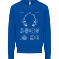 Headphones Patent Blueprint Music DJ Dance Mens Sweatshirt Jumper Royal Blue