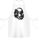 Headphones & Nature Music Trekking Hiking Cotton Apron 100% Organic White