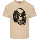 Headphones & Nature Music Trekking Hiking Mens Cotton T-Shirt Tee Top Sand