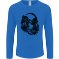 Headphones & Nature Music Trekking Hiking Mens Long Sleeve T-Shirt Royal Blue