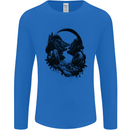 Headphones & Nature Music Trekking Hiking Mens Long Sleeve T-Shirt Royal Blue