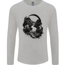 Headphones & Nature Music Trekking Hiking Mens Long Sleeve T-Shirt Sports Grey