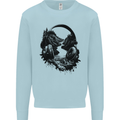 Headphones & Nature Music Trekking Hiking Mens Sweatshirt Jumper Light Blue